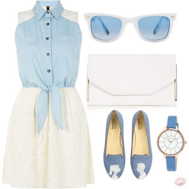 Оделась бы в такой нежно-голубой образ