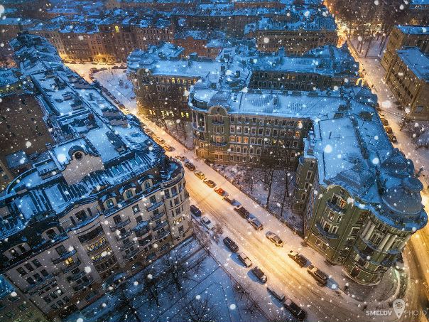 Заснеженный Петербург